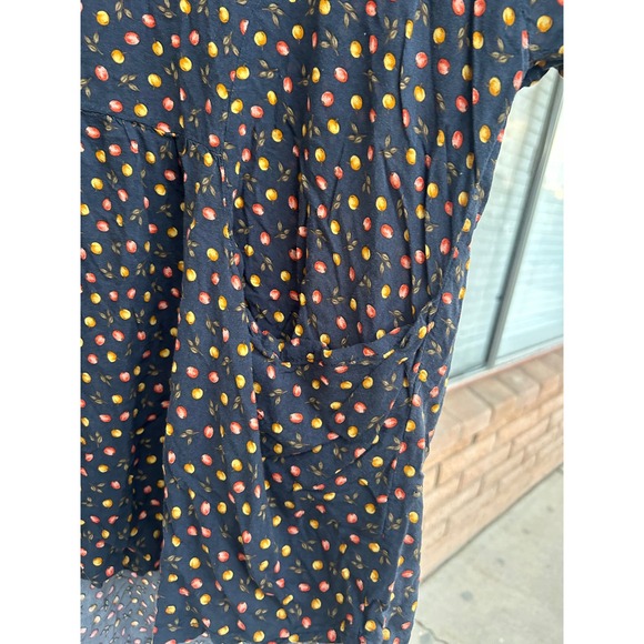 Alembika Button Top Fruit Print Asymmetric Hem Size 4 US 12 14‎ Lagenlook - Picture 13 of 13